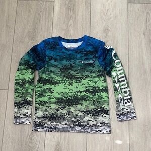 Columbia Pixel Camo Long Sleeve Shirt - Blue, Teal & Green
